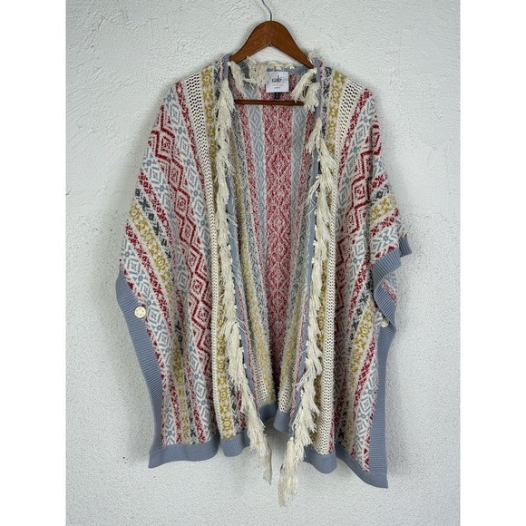 Cabi siesta poncho fringe sweater - Picture 3 of 9